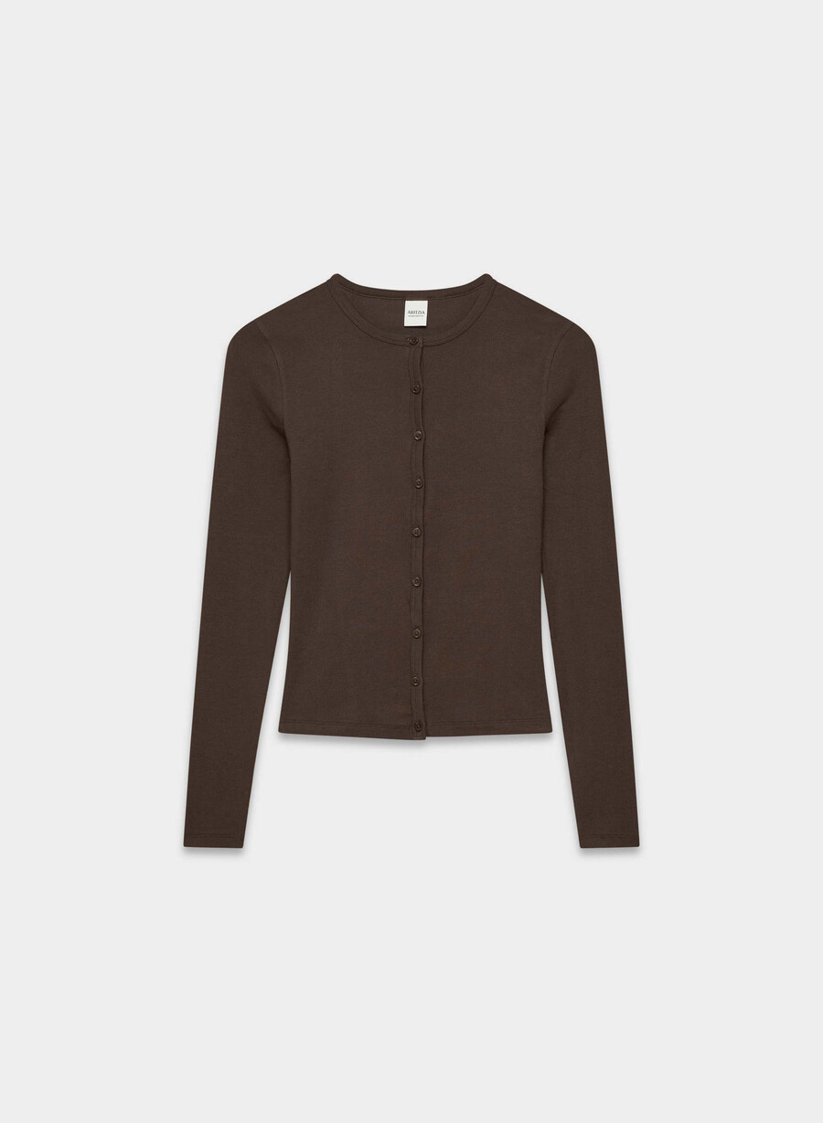 camicia abbottonata homestretch rib syncopation colore marrone mocha intenso
