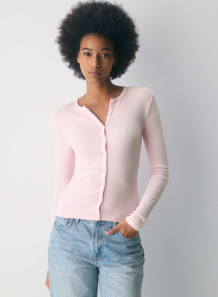 camicia abbottonata homestretch rib syncopation villa pink
