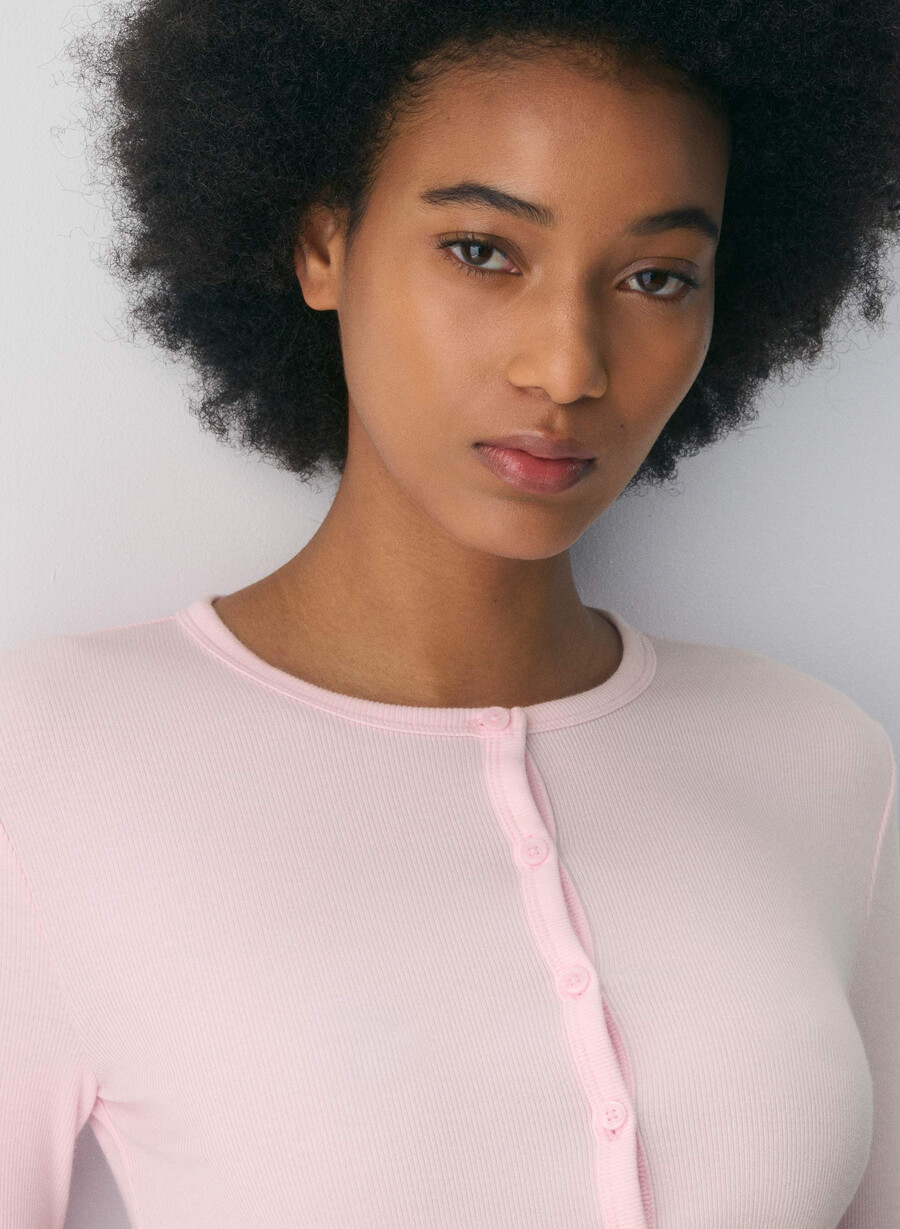 camicia abbottonata homestretch rib syncopation villa pink