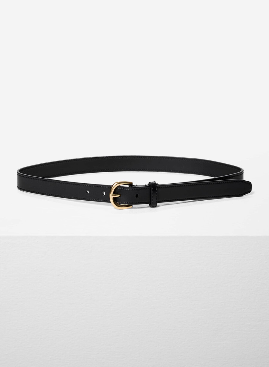 cintura sottile in pelle di ottone massiccio accent nerooro