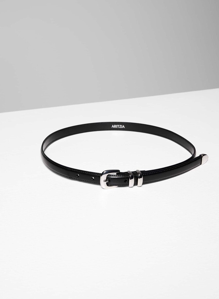 cintura sottile in pelle di ottone massiccio leggendaria neroargento