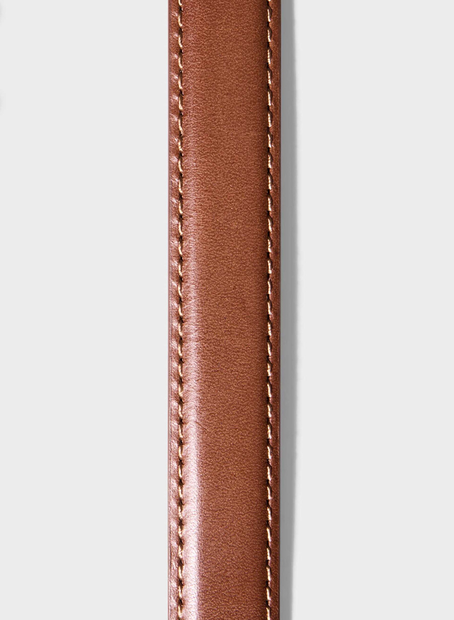 cintura sottile in pelle di ottone massiccio leggendaria marrone terra dombra grezzooro