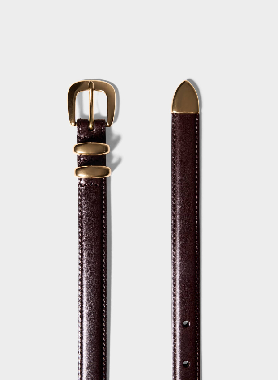 cintura sottile in pelle di ottone massiccio leggendaria manor brown gold