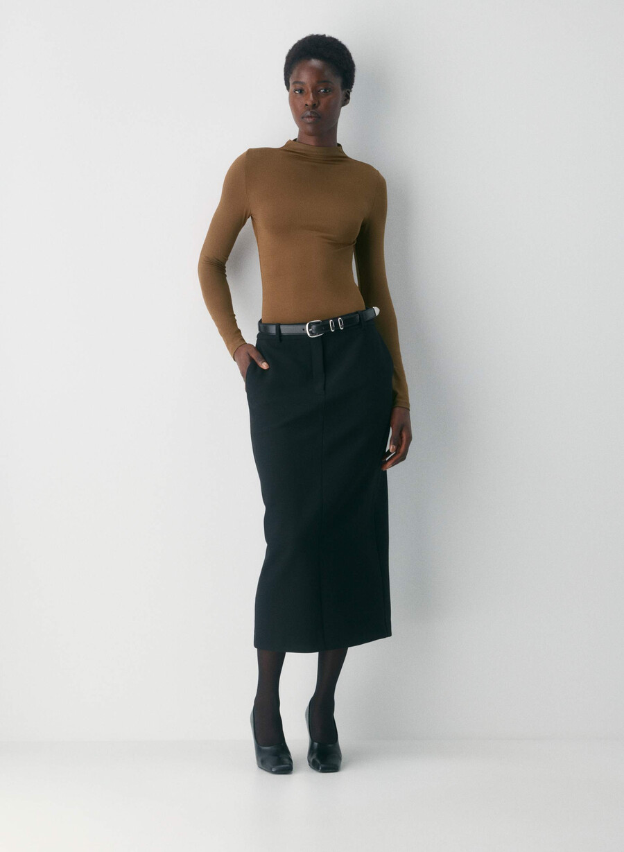 original contour lyric mockneck chocolatier brown