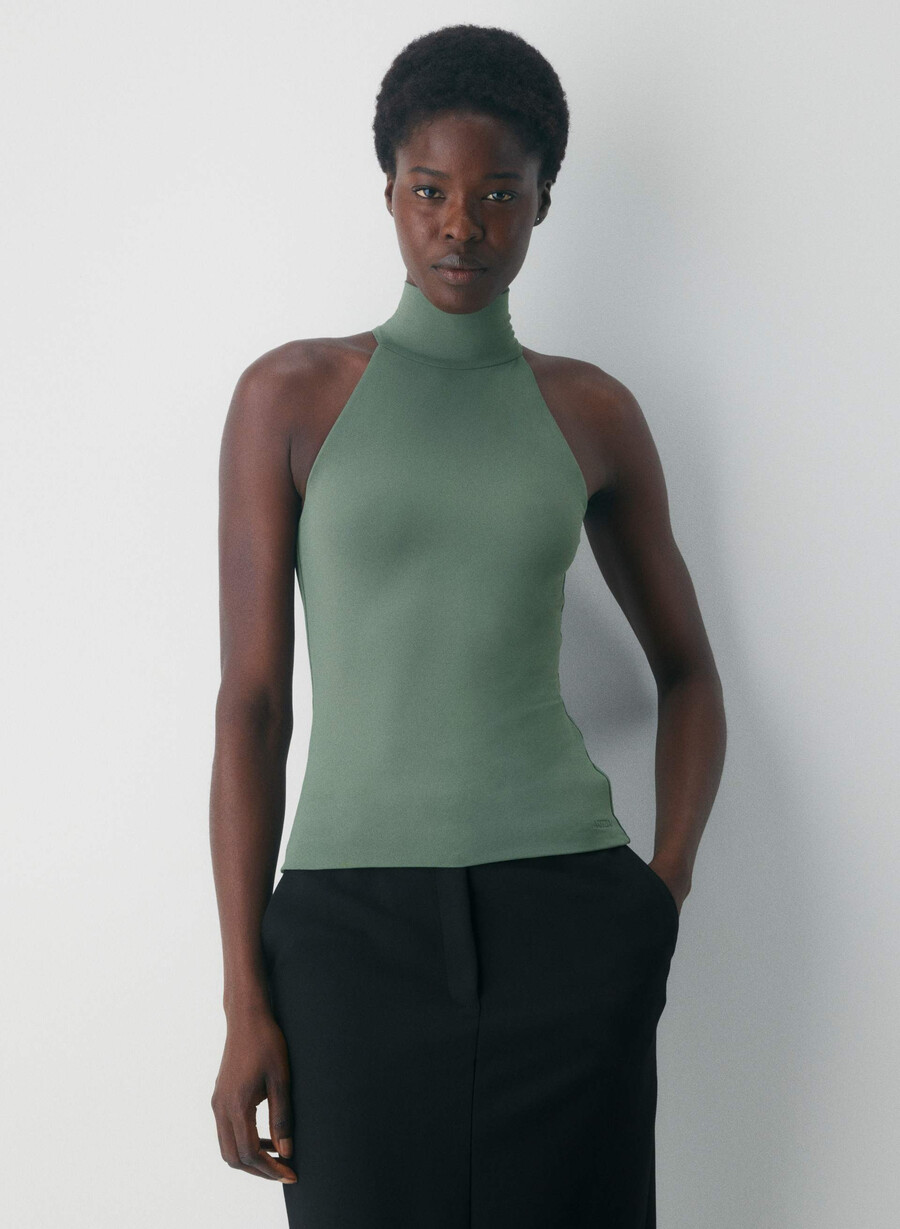 top originale contour lychee halter cello brown