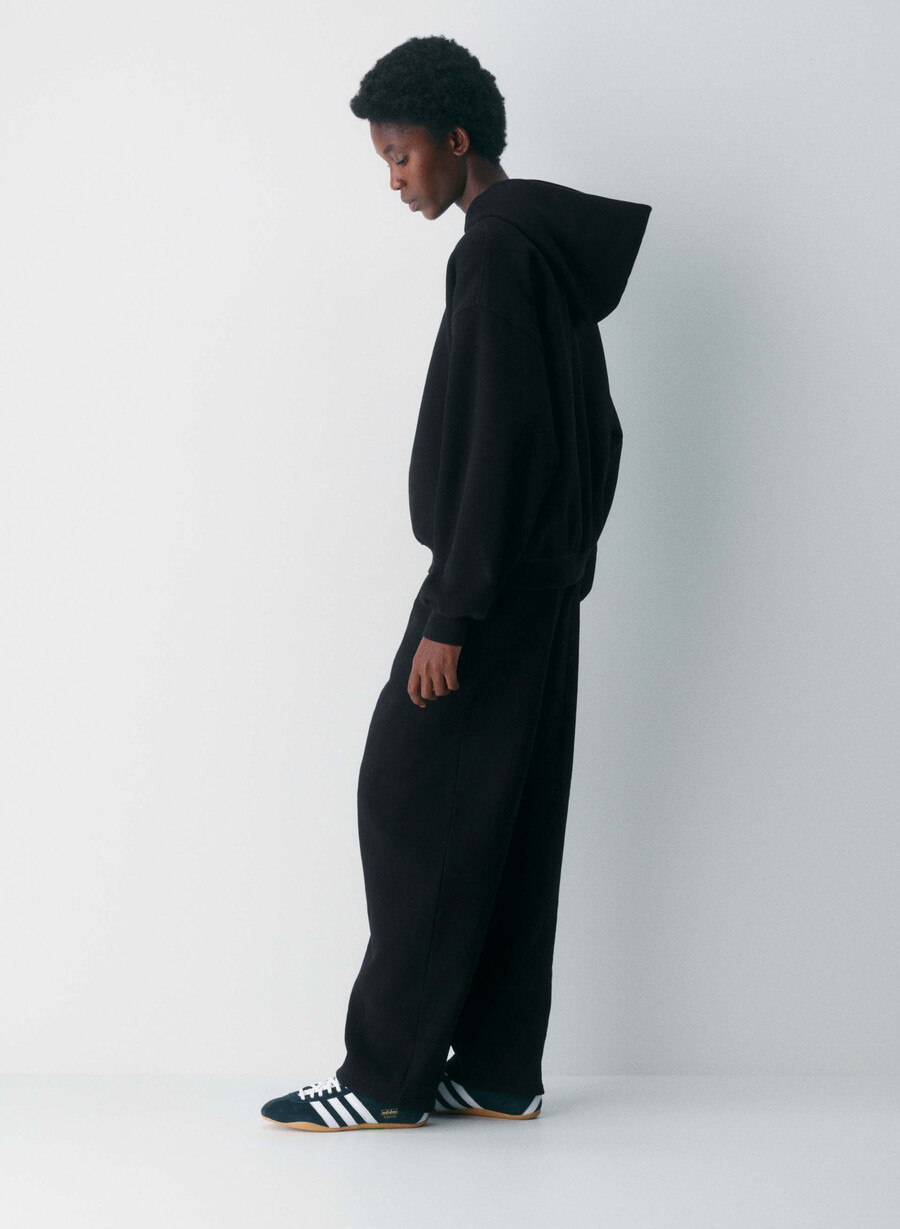 felpa con cappuccio cozy sweatfleece mega nera