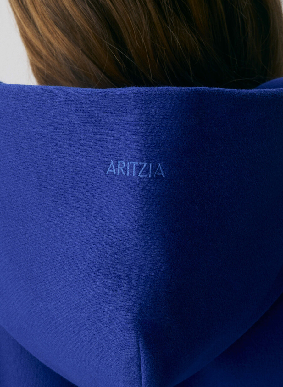 felpa con cappuccio cozy sweatfleece mega blau
