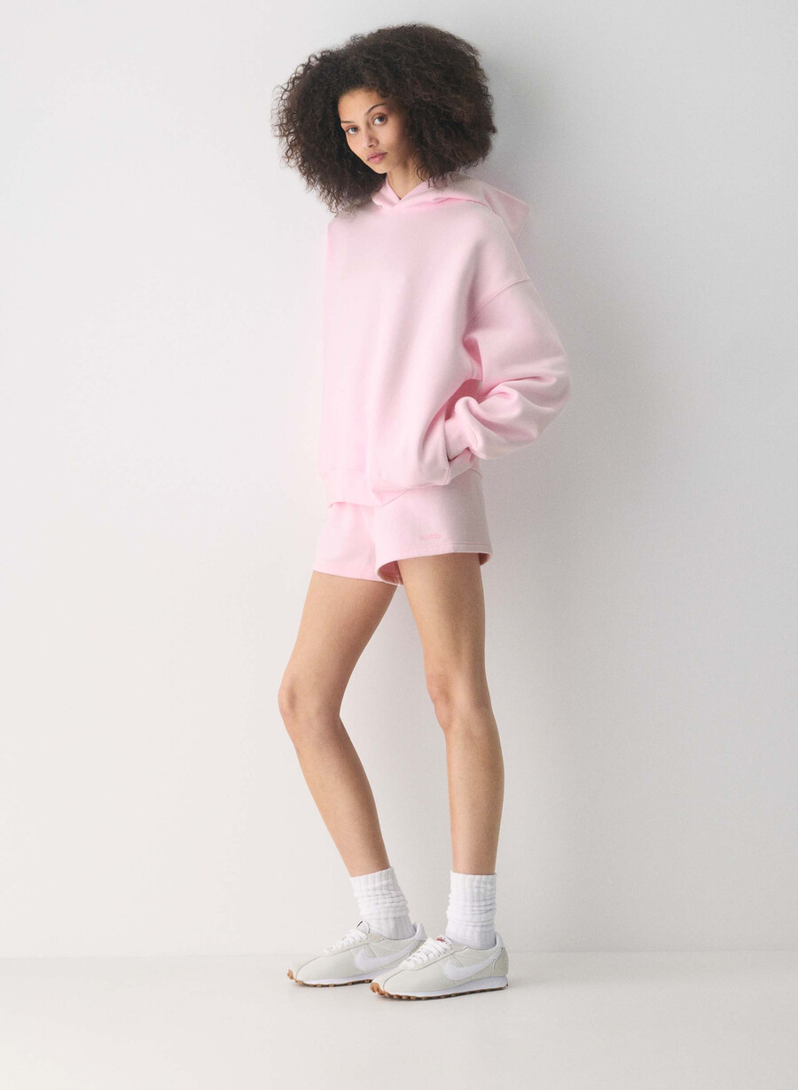 felpa con cappuccio mega cozy sweatfleece villa pink