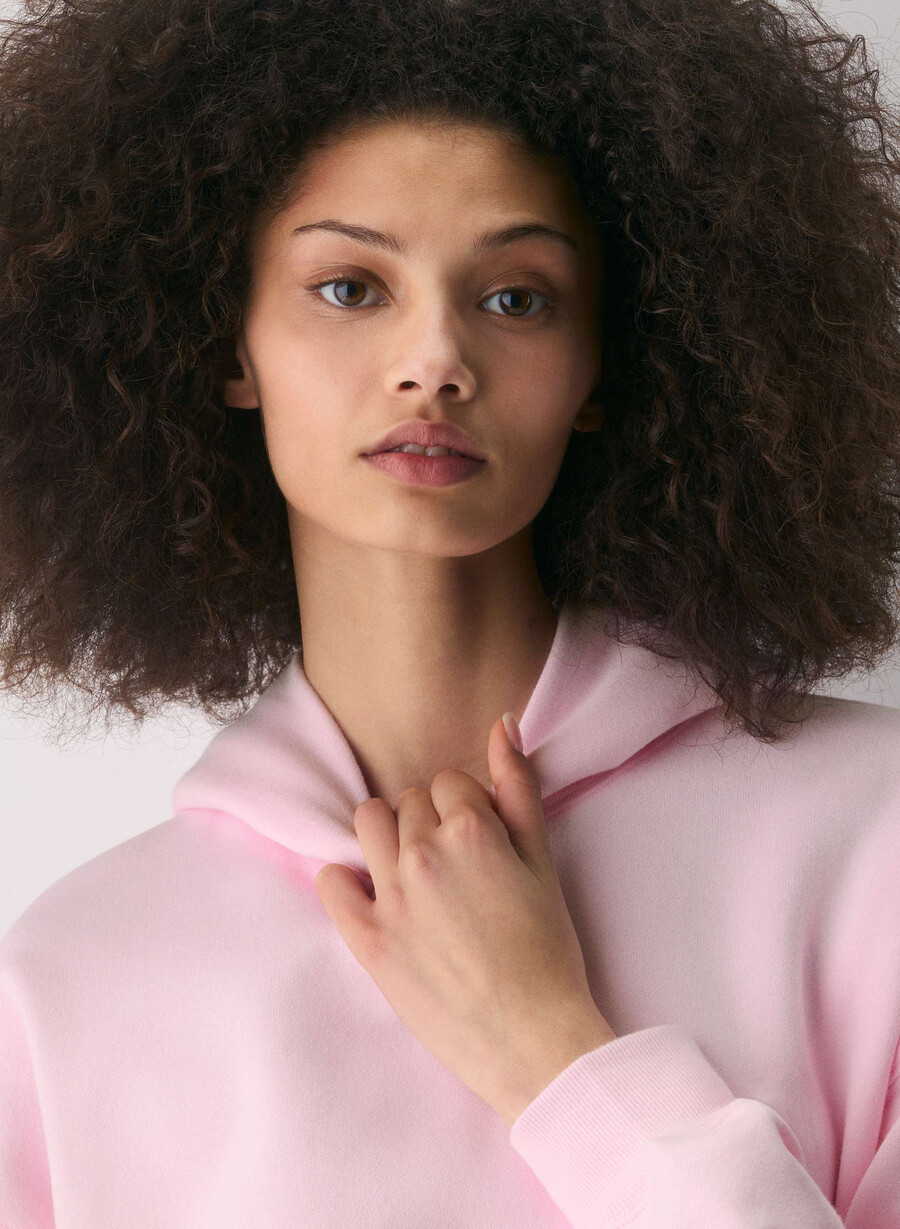 felpa con cappuccio mega cozy sweatfleece villa pink