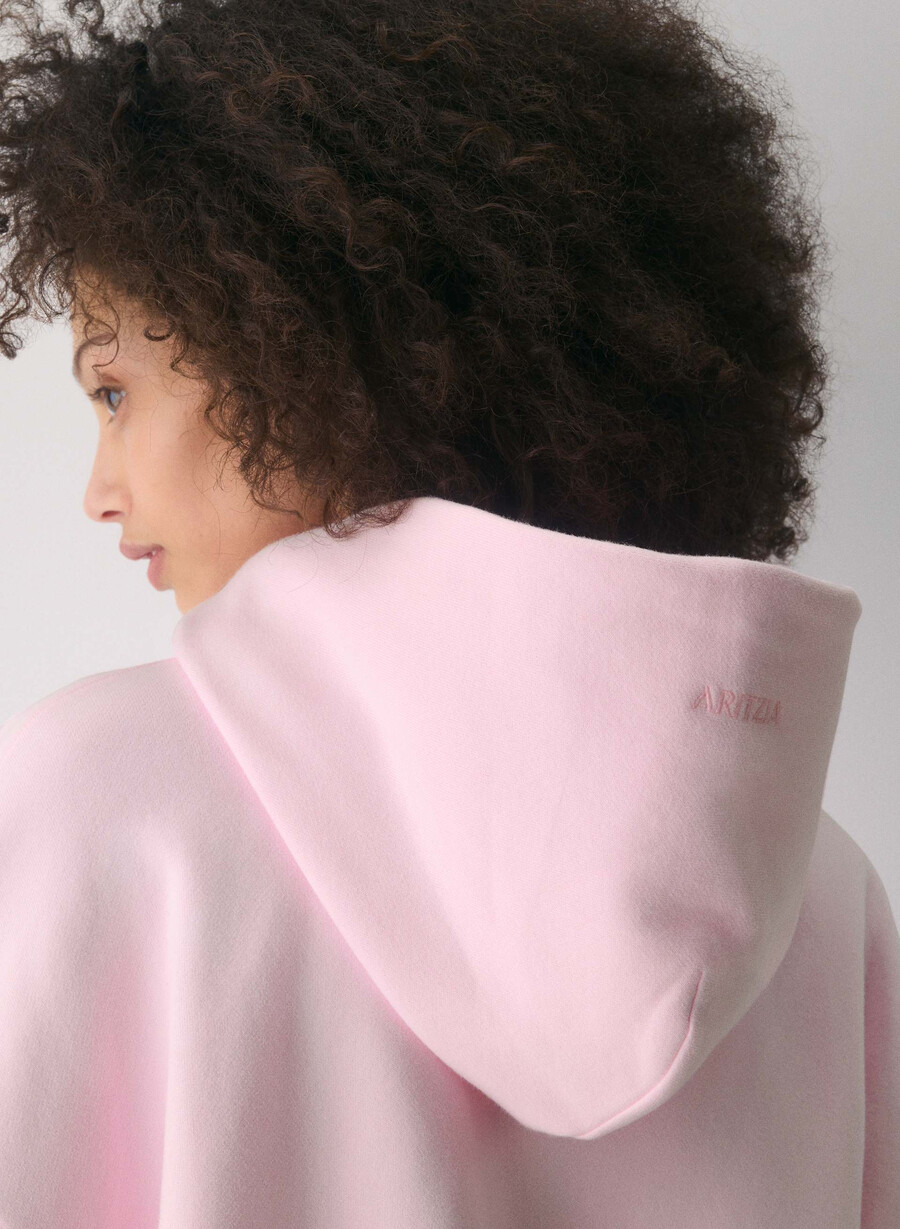 felpa con cappuccio mega cozy sweatfleece villa pink