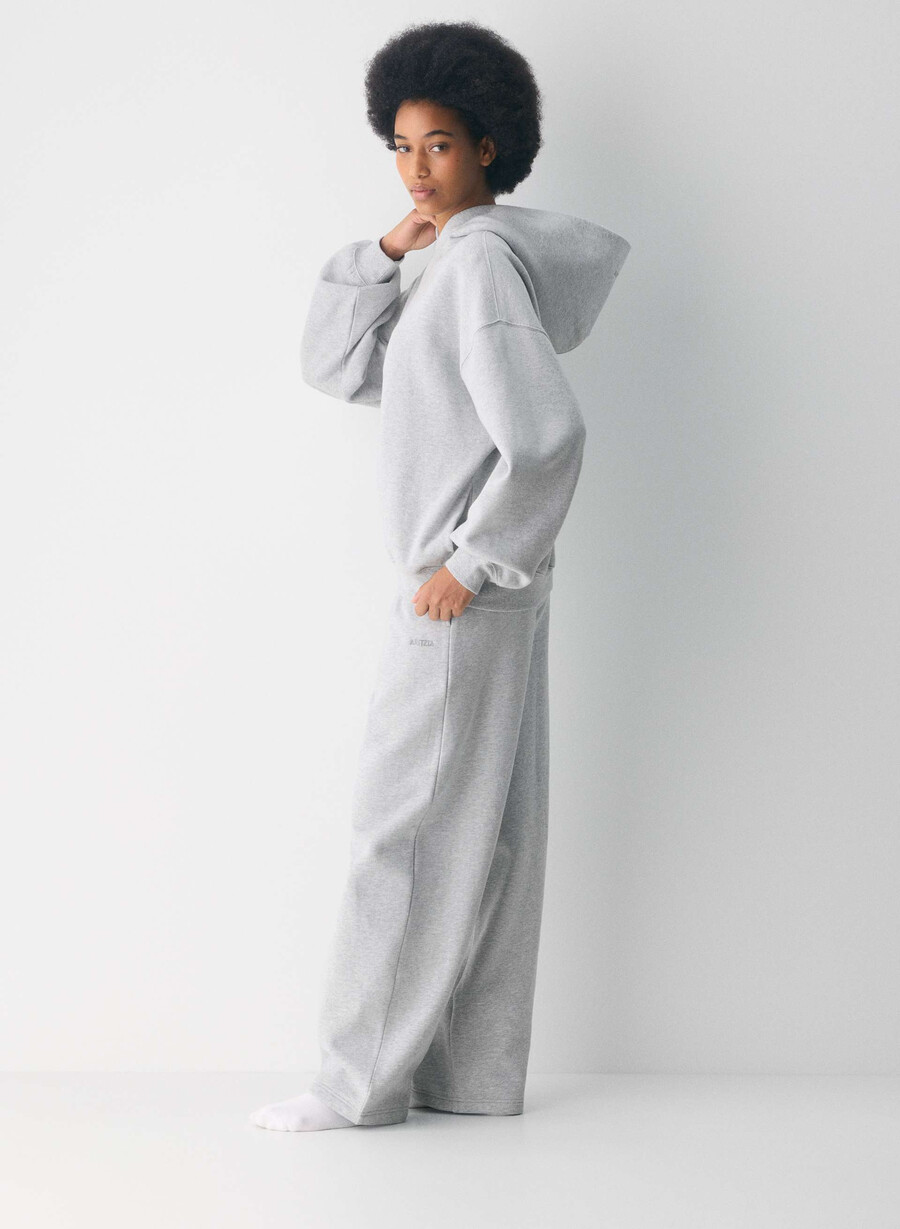felpa con cappuccio cozy sweatfleece mega heather chrome
