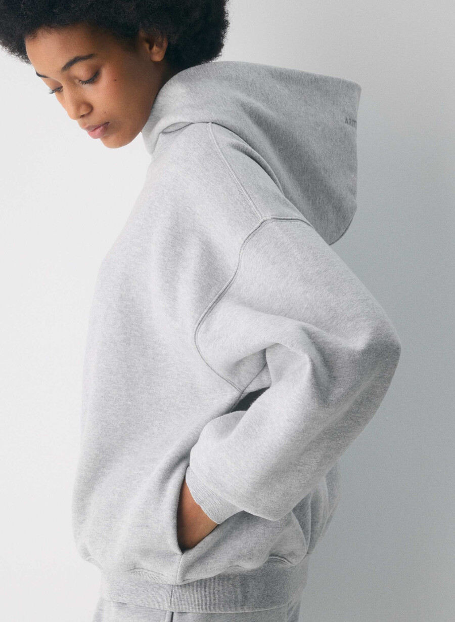 felpa con cappuccio cozy sweatfleece mega heather chrome