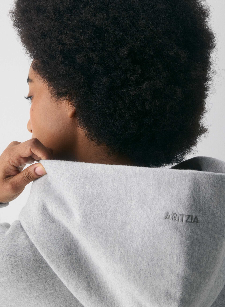 felpa con cappuccio cozy sweatfleece mega heather chrome