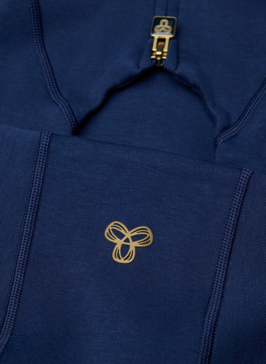 felpa con cappuccio e zip alta formafleece oxygen cordovan
