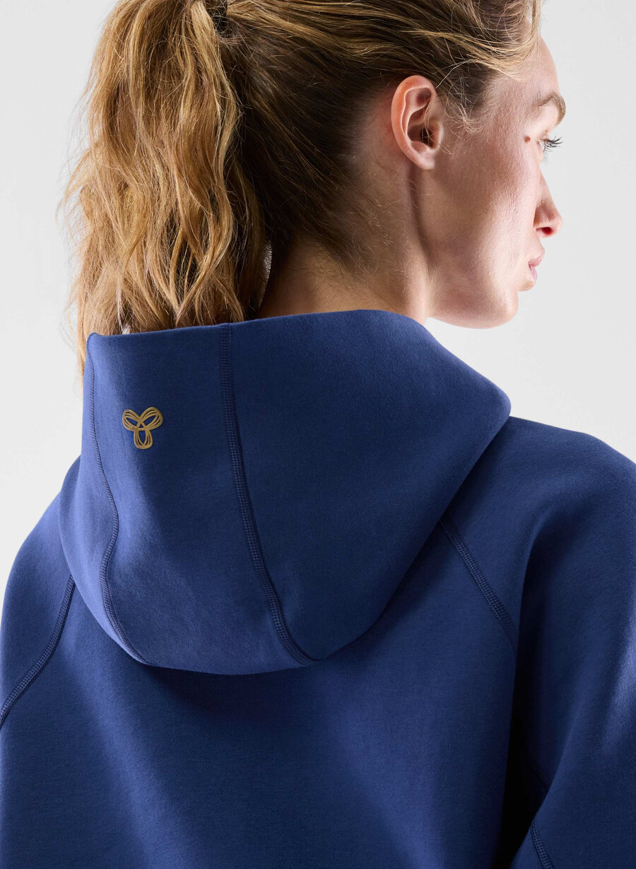 felpa con cappuccio e zip alta formafleece oxygen cordovan