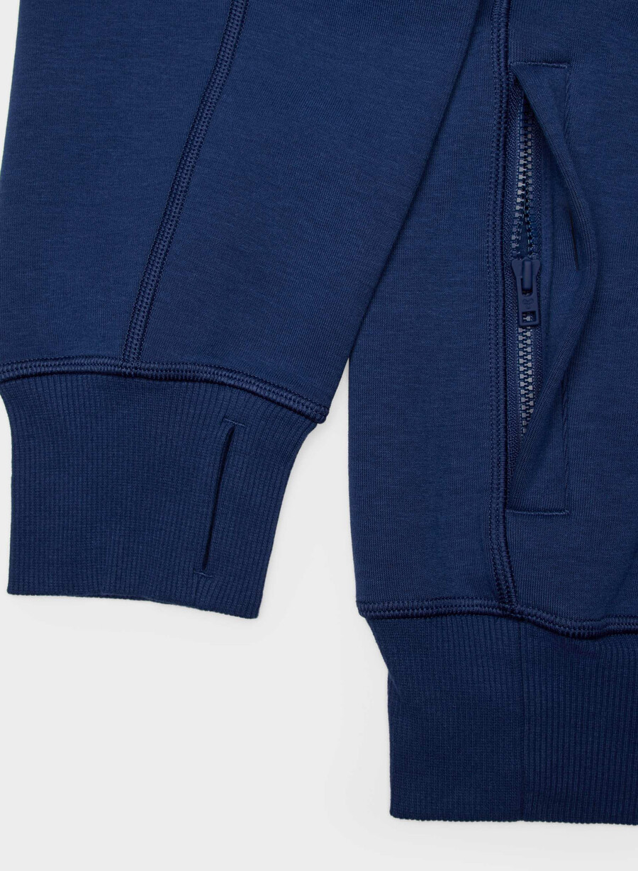 felpa con cappuccio e zip alta formafleece oxygen cordovan