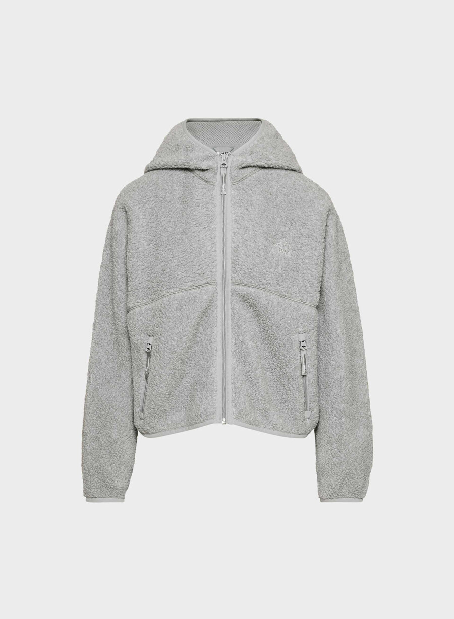 felpa con cappuccio e zip a vita alta polartec thermal pro heather athletic gre