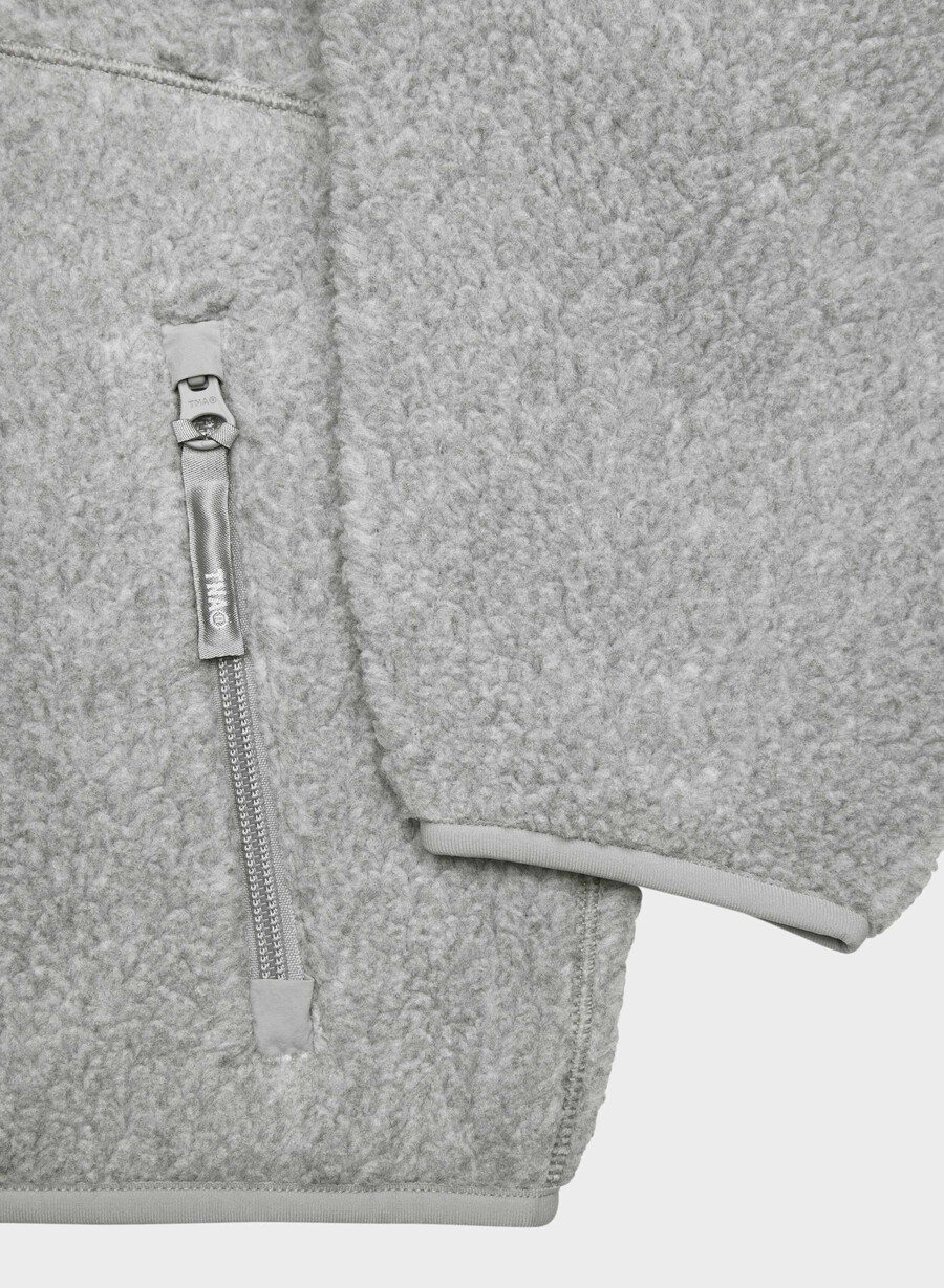 felpa con cappuccio e zip a vita alta polartec thermal pro heather athletic gre