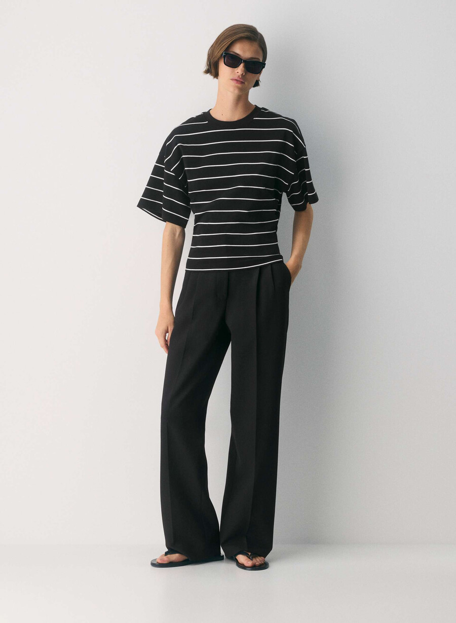 t-shirt barclay in cotone interlock nerobianco
