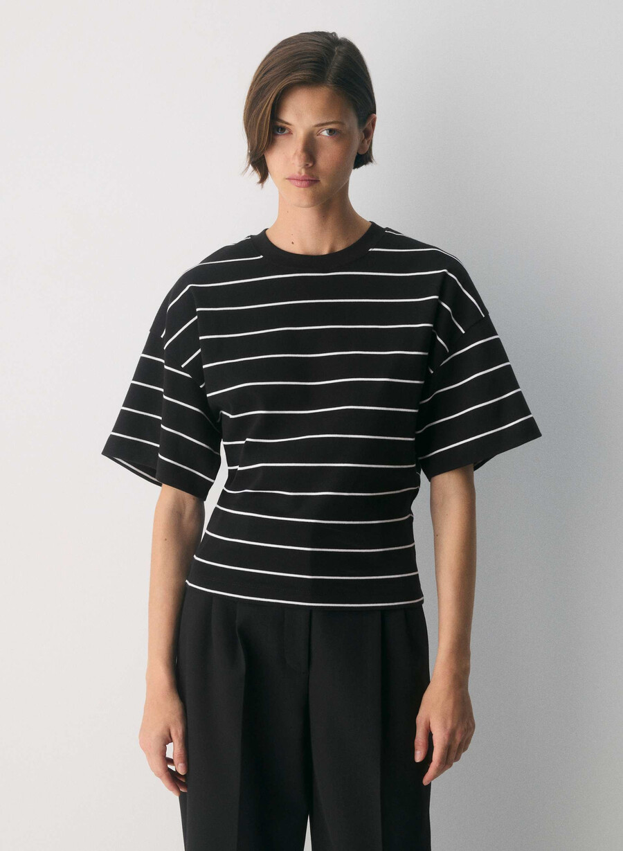 t-shirt barclay in cotone interlock nerobianco