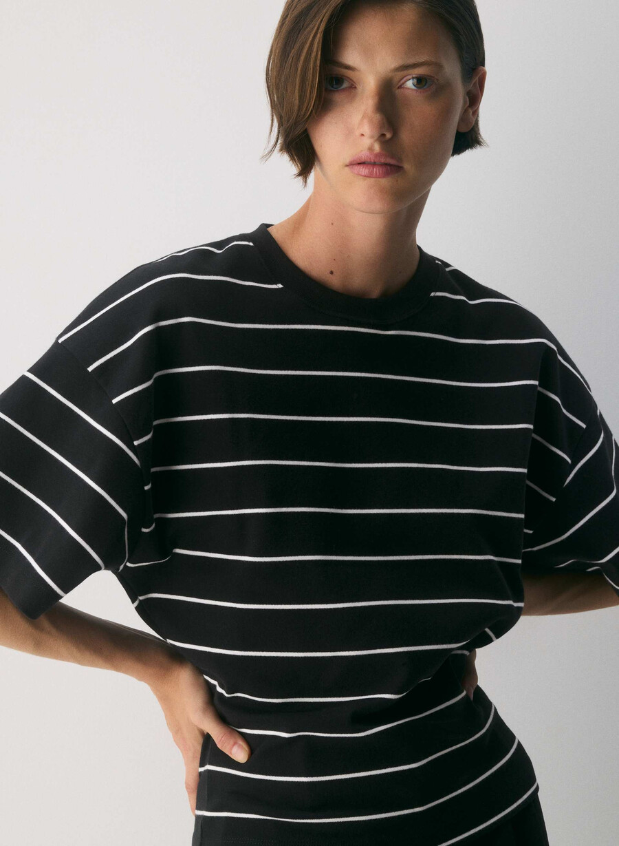 t-shirt barclay in cotone interlock nerobianco