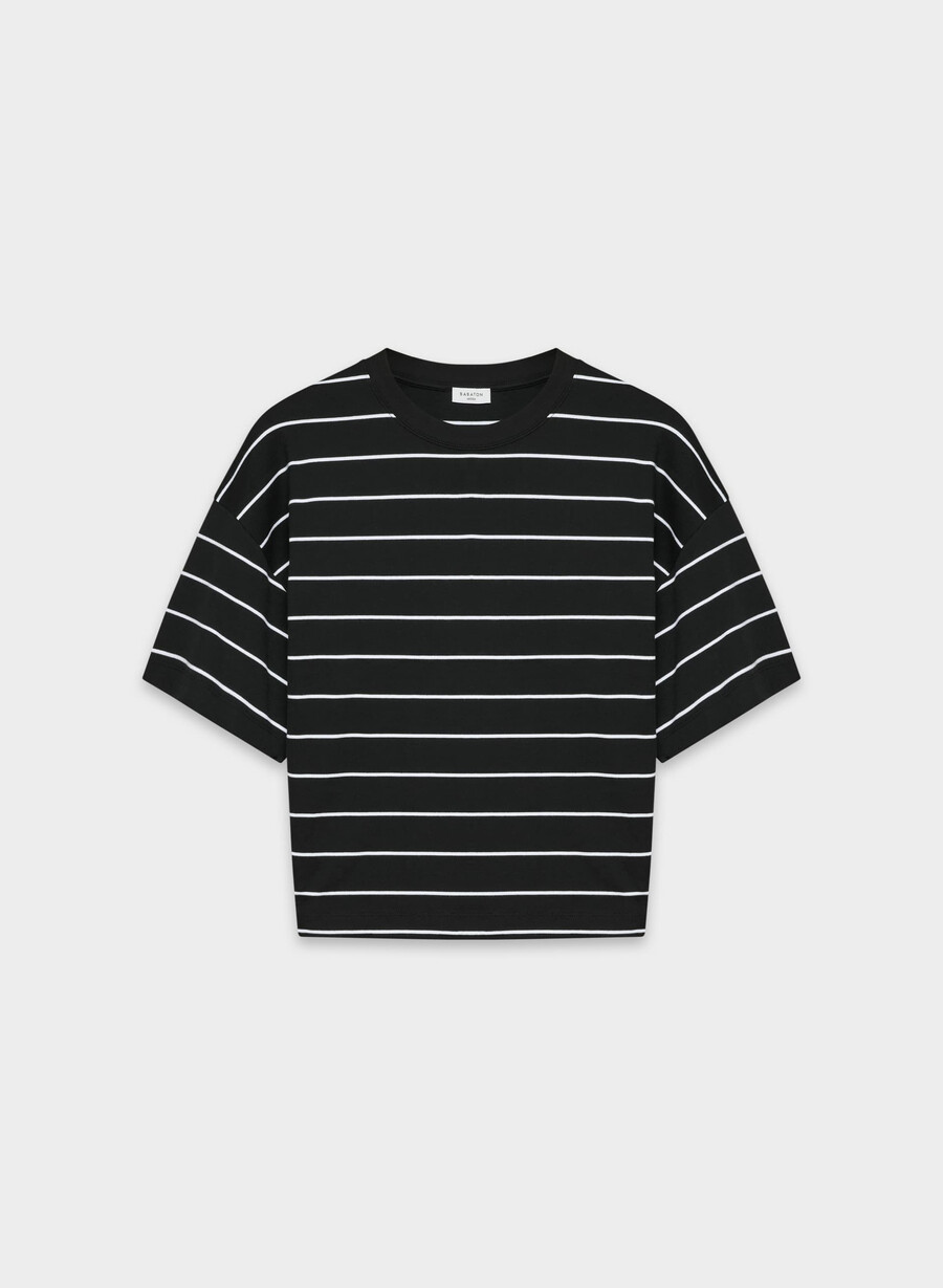 t-shirt barclay in cotone interlock nerobianco