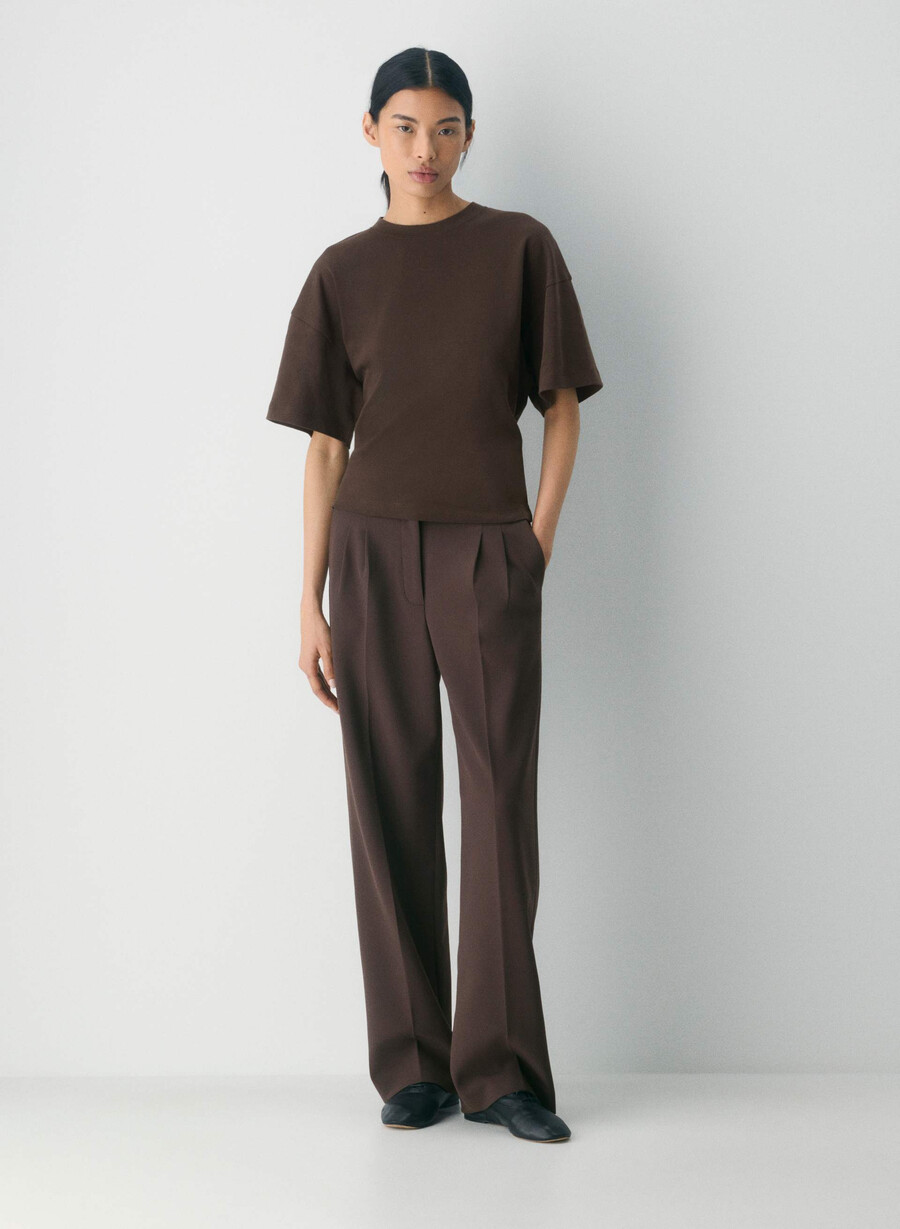 t-shirt barclay in cotone interlock color marrone moka intenso