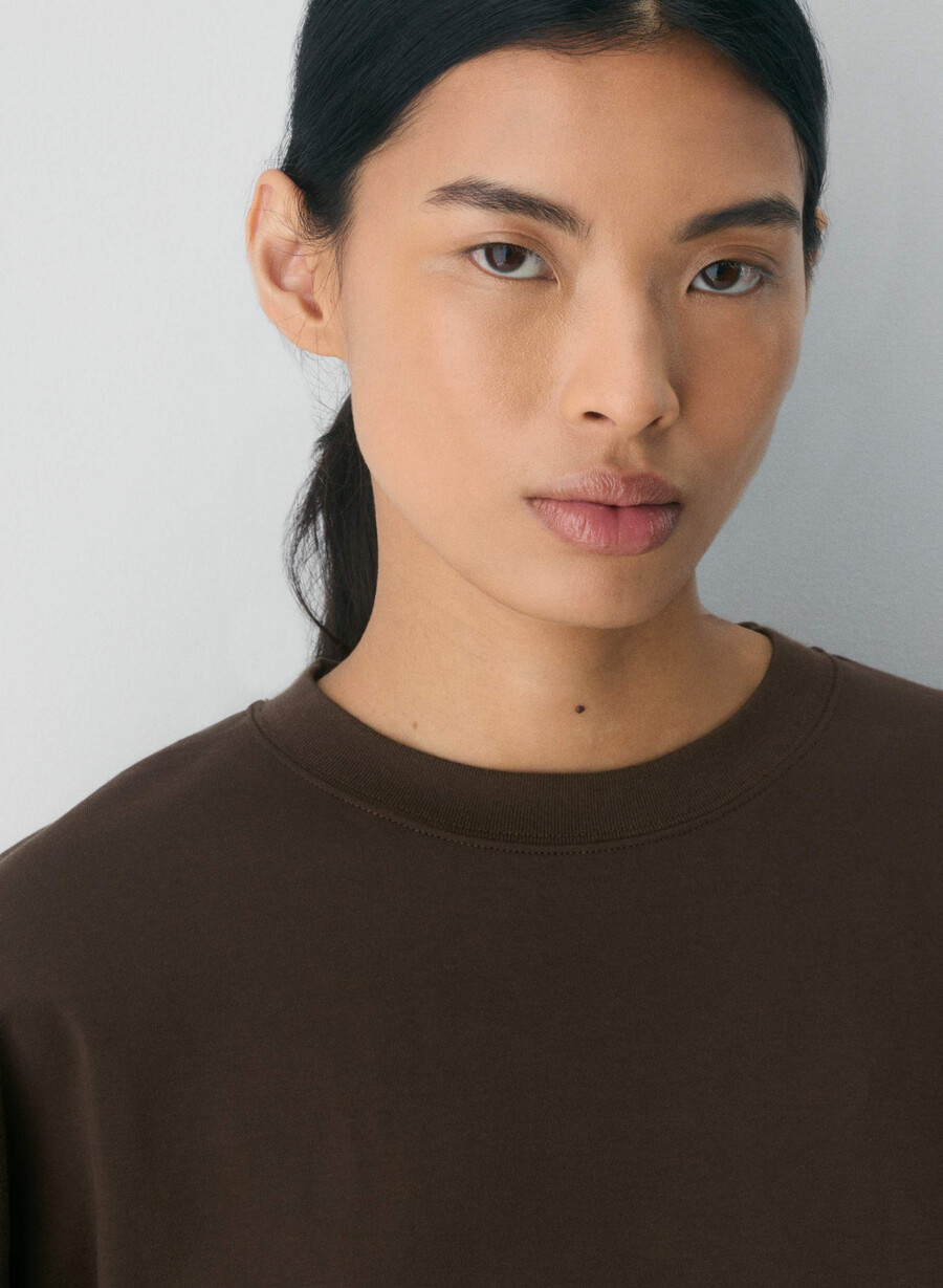 t-shirt barclay in cotone interlock color marrone moka intenso