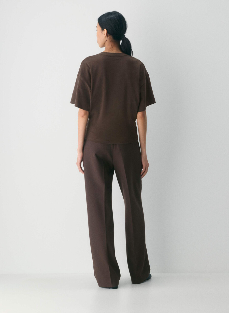 t-shirt barclay in cotone interlock color marrone moka intenso