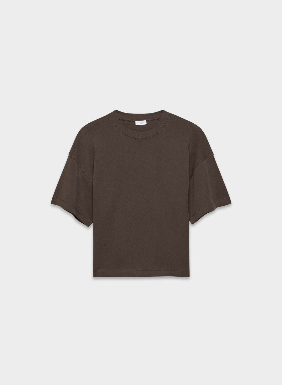 t-shirt barclay in cotone interlock color marrone moka intenso
