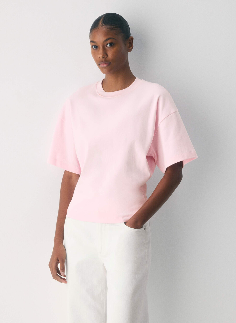 maglietta barclay in cotone interlock villa pink