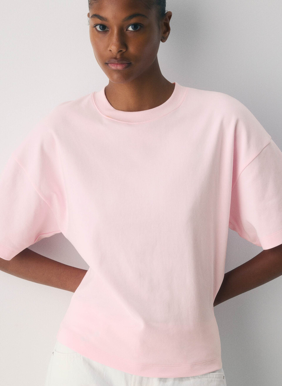 maglietta barclay in cotone interlock villa pink