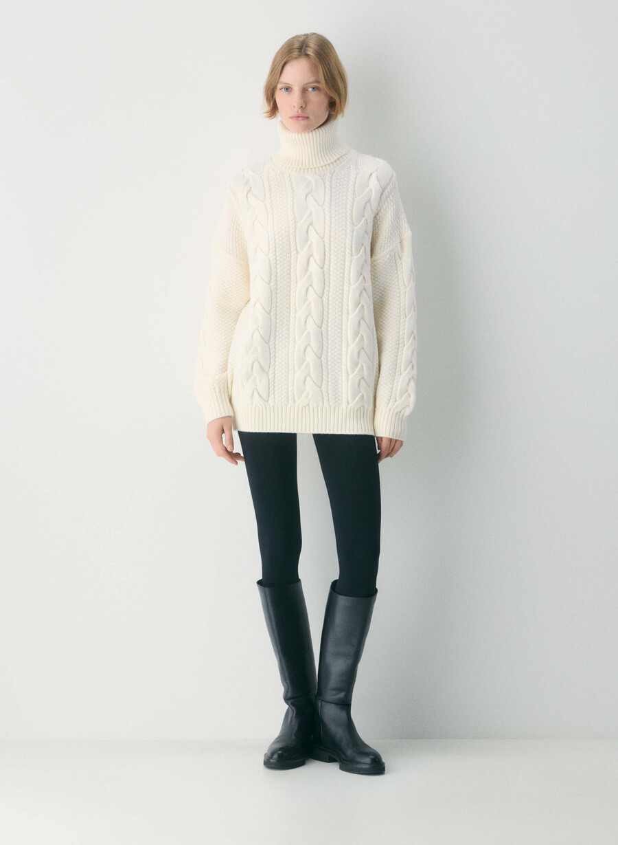 dolcevita in lana merino heritage knit whisper white