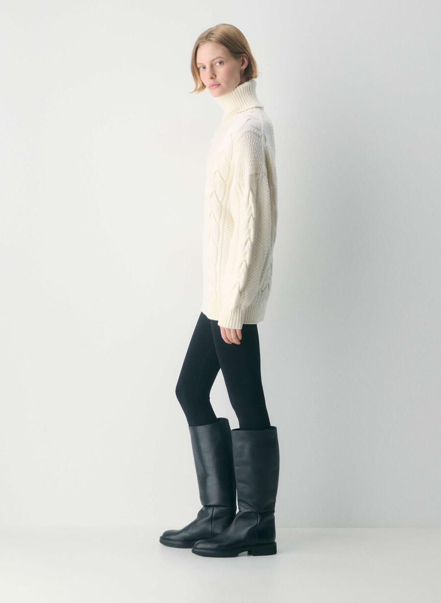 dolcevita in lana merino heritage knit whisper white