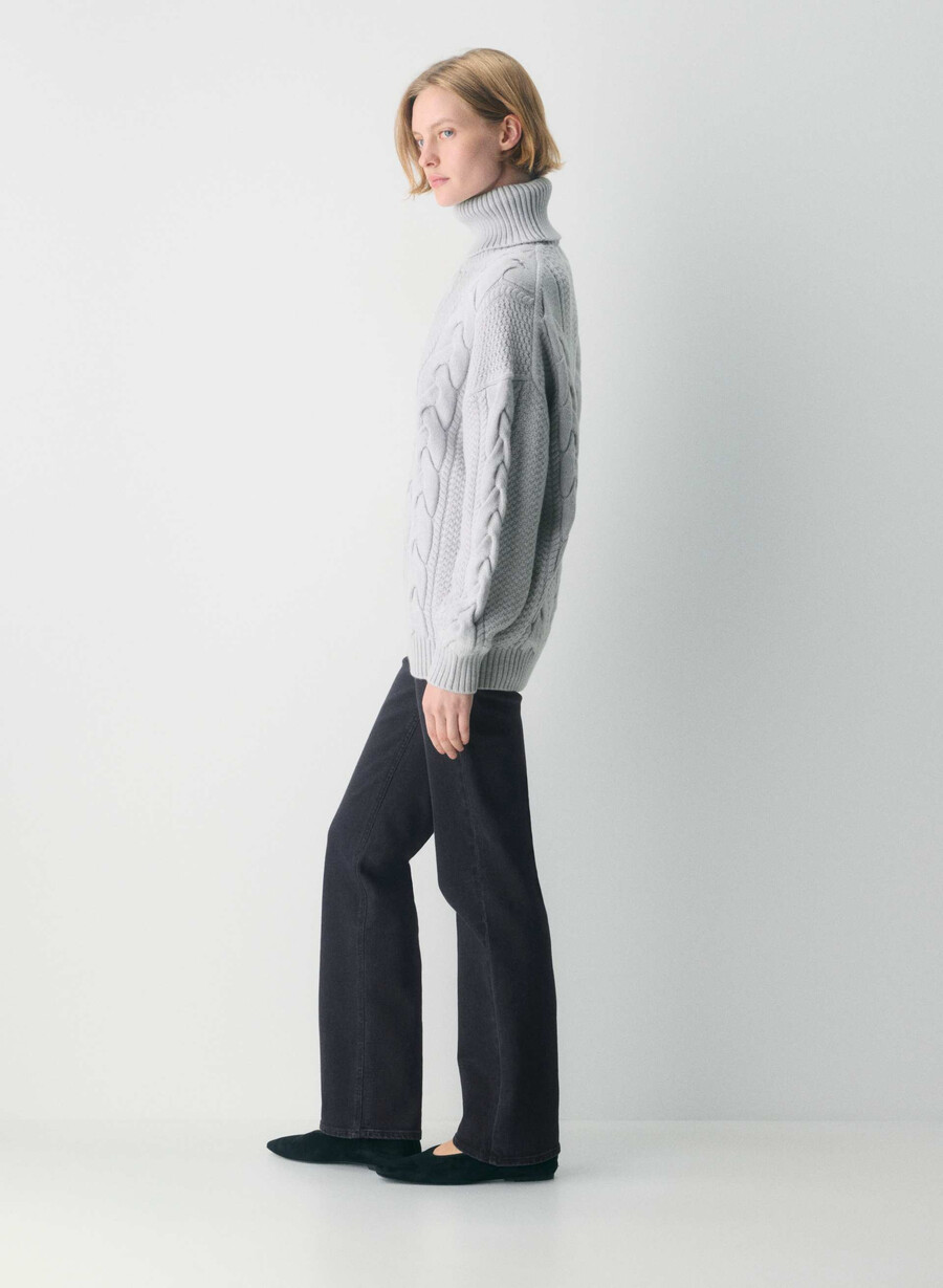 dolcevita in lana merino heritage knit heather chrome