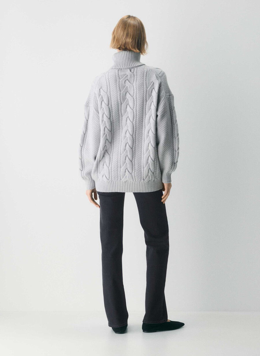 dolcevita in lana merino heritage knit heather chrome