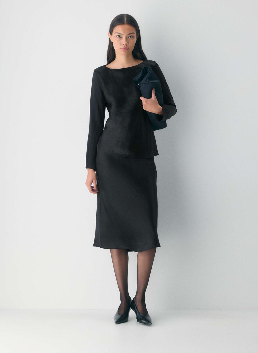 blusa in raso hastings nera