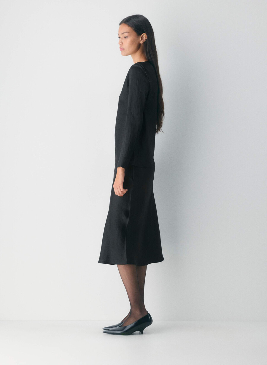 blusa in raso hastings nera