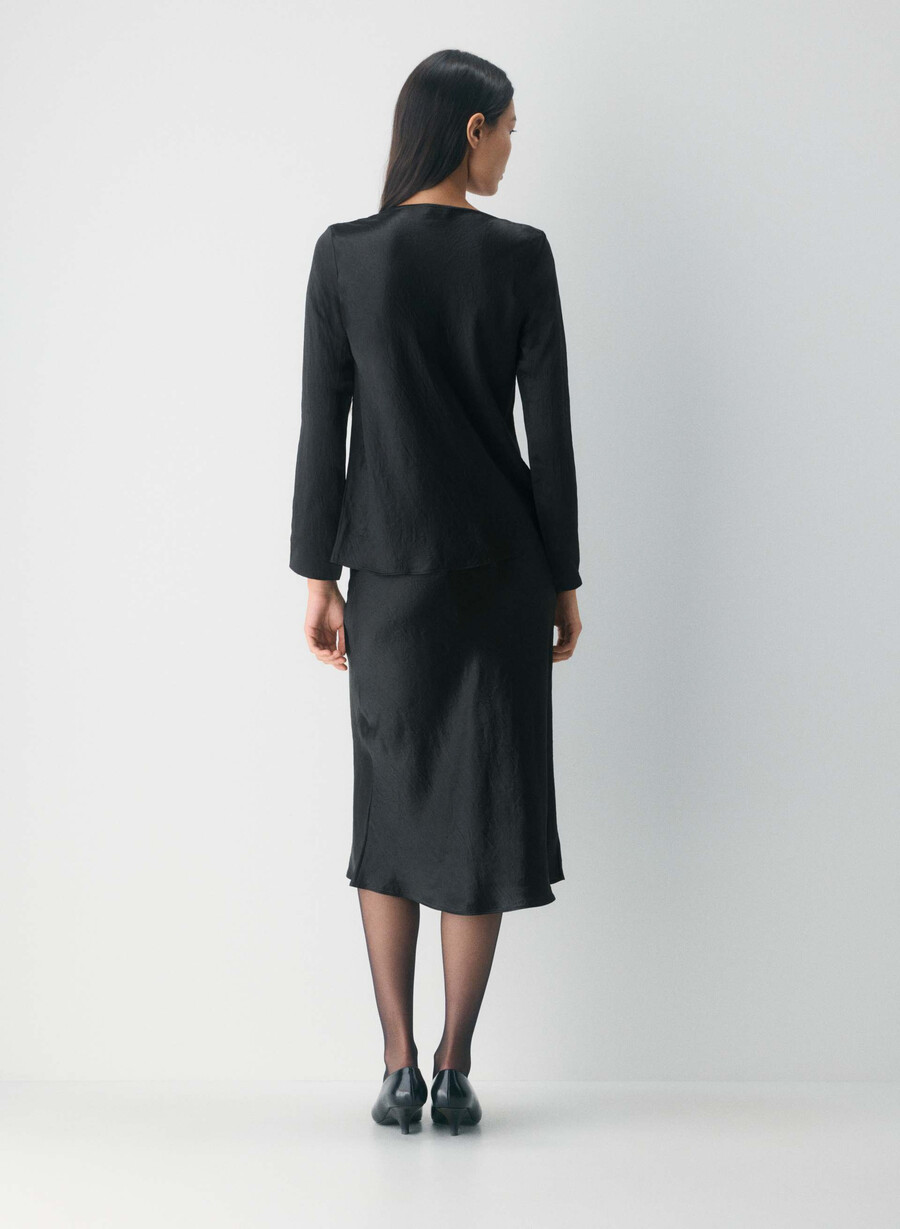 blusa in raso hastings nera