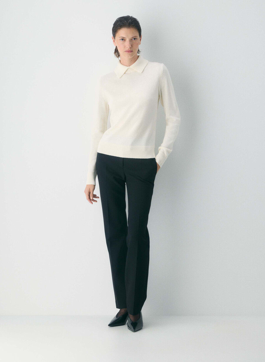 maglione in lana merino fatale betulla chiara