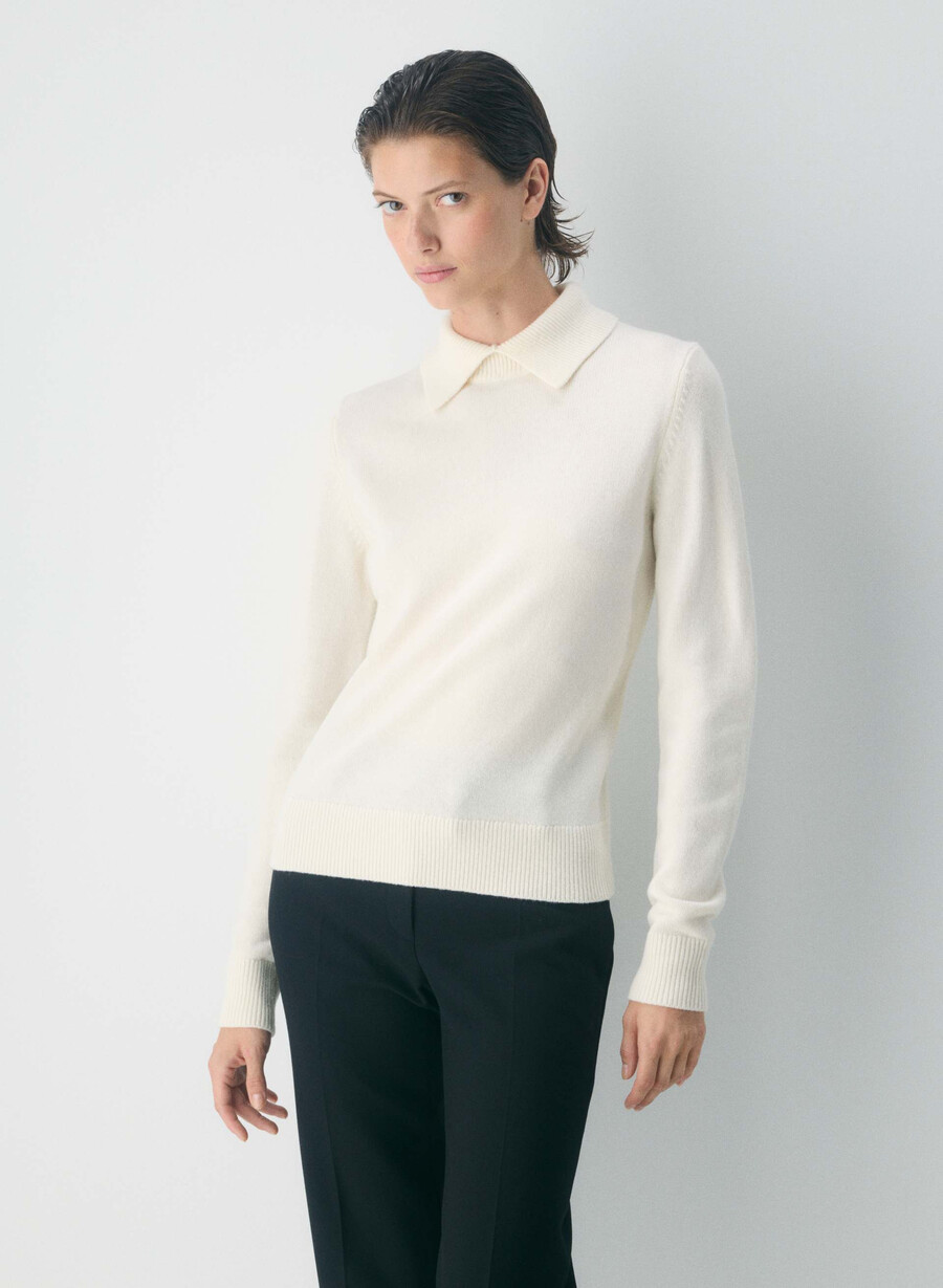 maglione in lana merino fatale betulla chiara