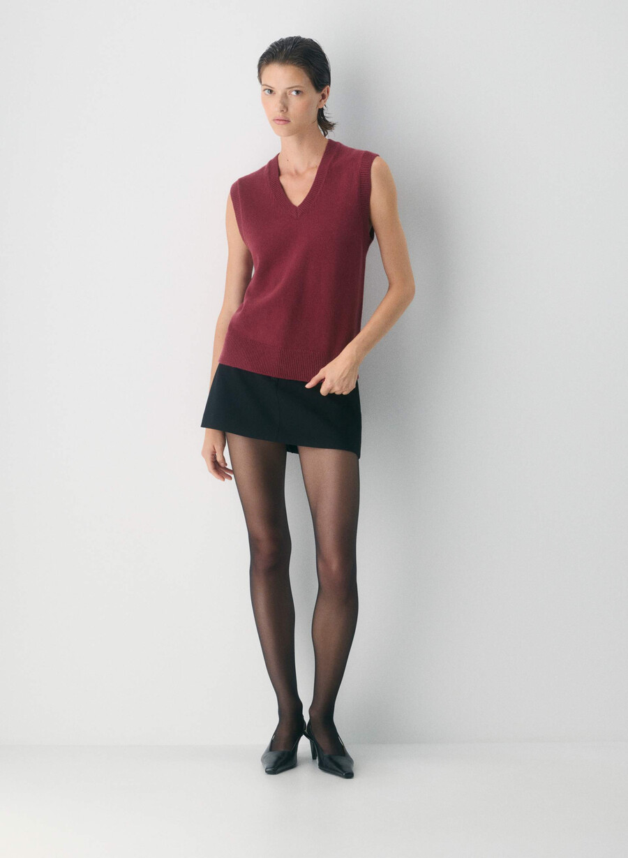 gilet in lana merino session cordovan