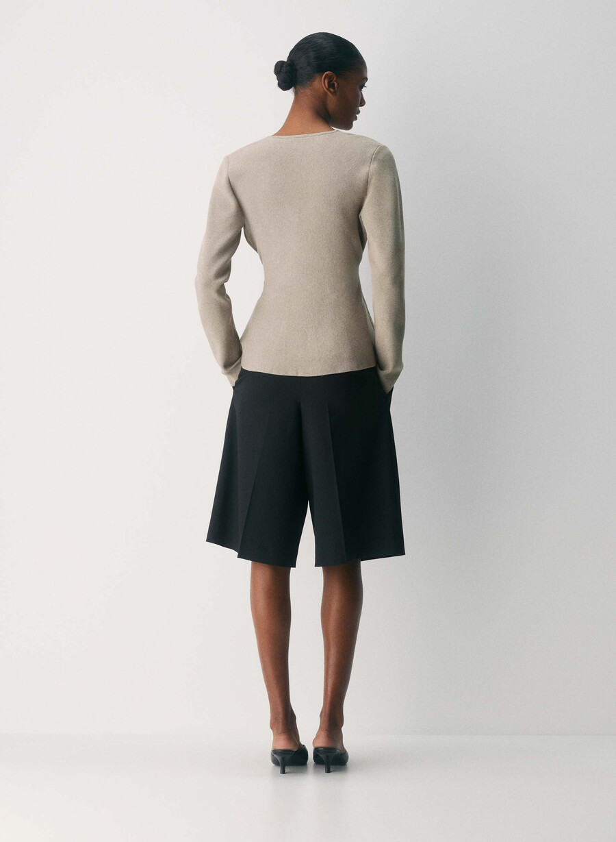 cardigan commuter - wonder yarn heather nomad taupe