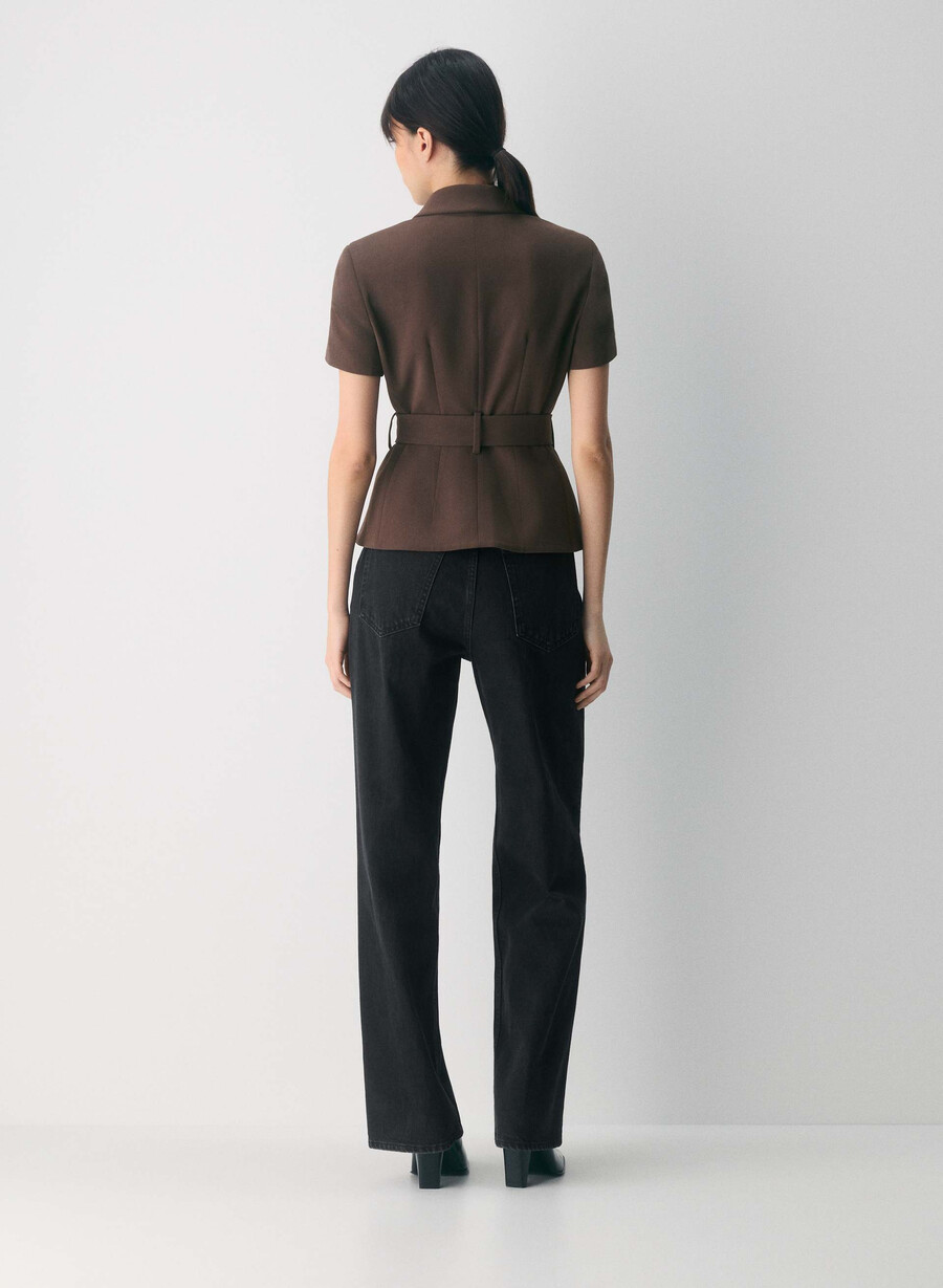 giacca brynn - sway crepe rich mocha brown