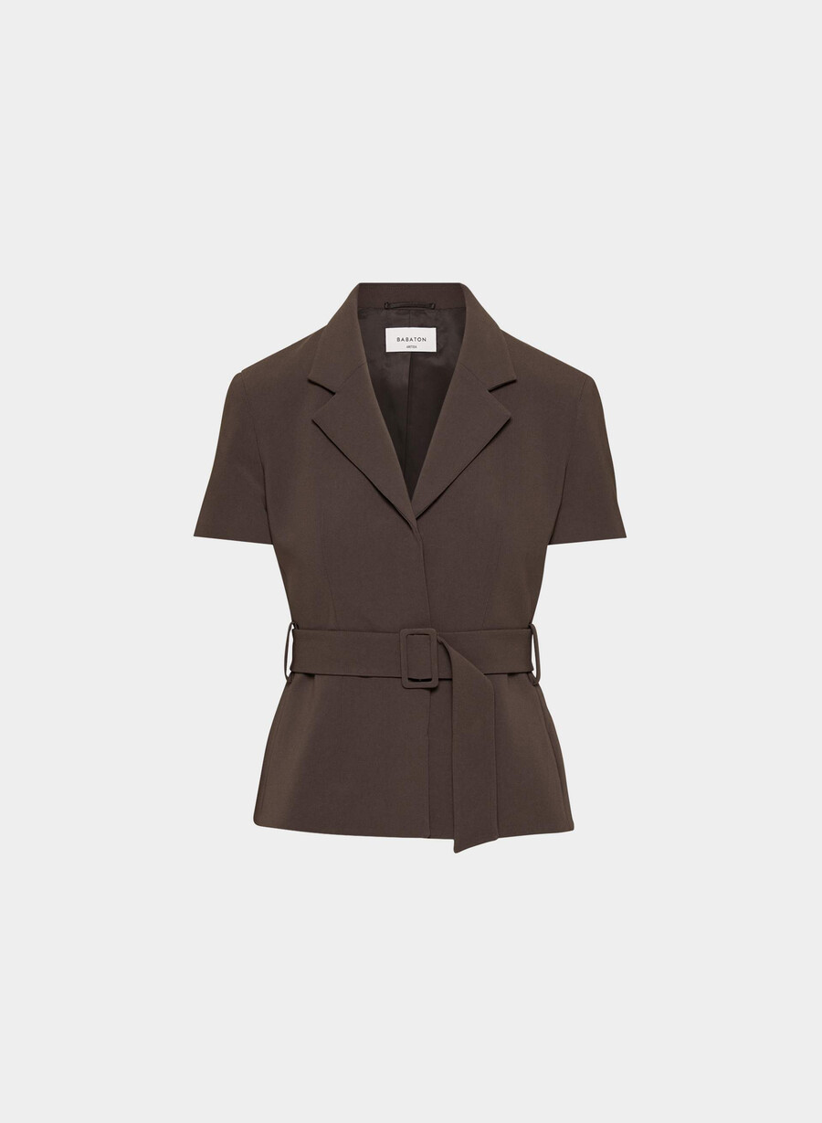 giacca brynn - sway crepe rich mocha brown