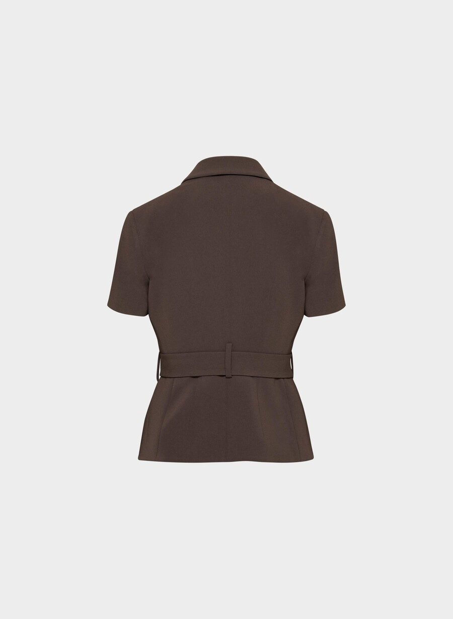 giacca brynn - sway crepe rich mocha brown