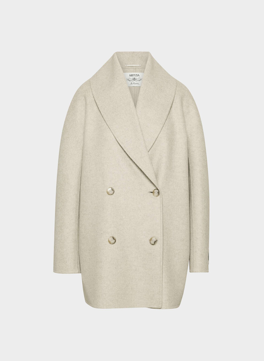cappotto double-face mezzanine - luxe rewool heather matte pearl