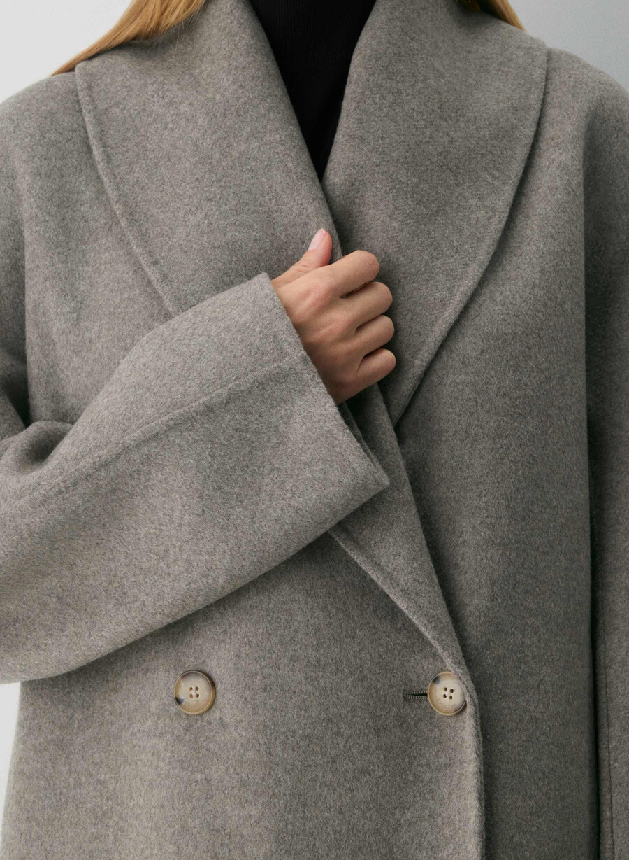 cappotto double-face mezzanine - luxe rewool heather matte pearl