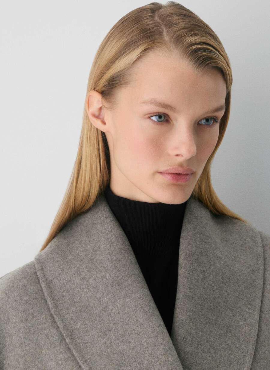cappotto double-face mezzanine - luxe rewool heather matte pearl