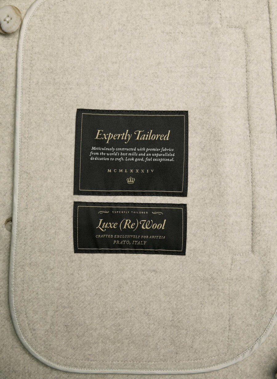 cappotto double-face mezzanine - luxe rewool heather matte pearl